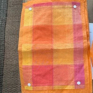 Vibrant Orange and Pink Table Linen